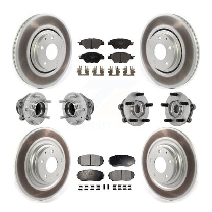 Hub Bearing Coat Brake Rotor Pads Front Rear Kit (10Pc) For 16-21 Mazda CX-9 FWD