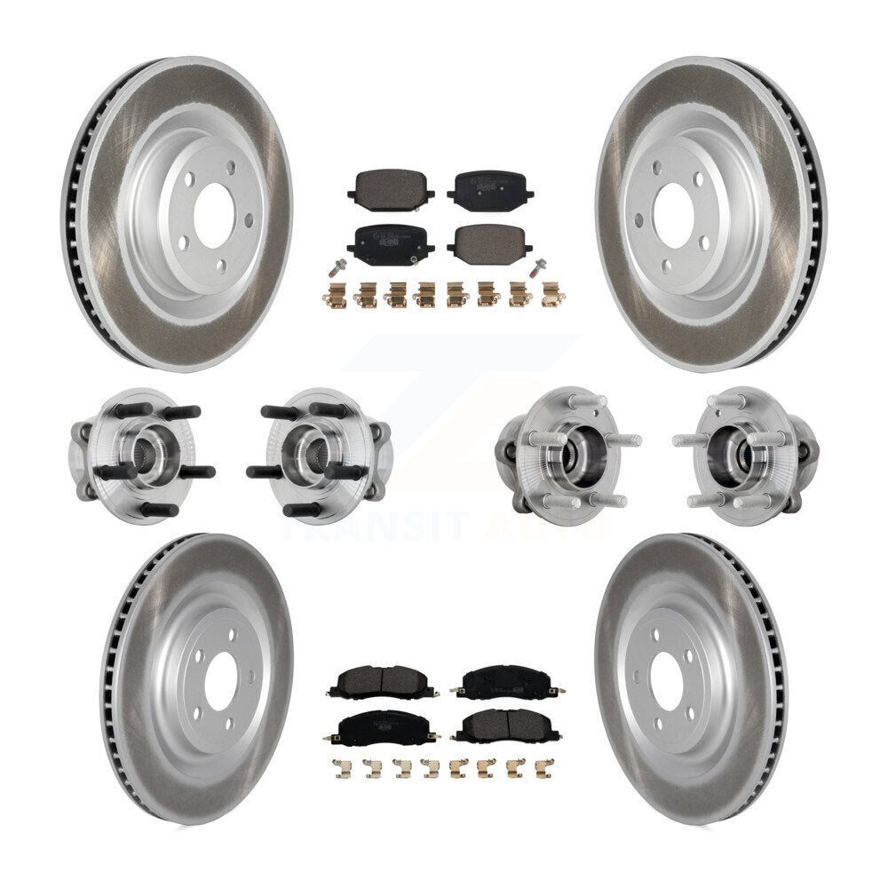 Hub Bearing Coated Brake Rotor Pad Front Rear Kit (10Pc) For Lincoln Aviator AWD