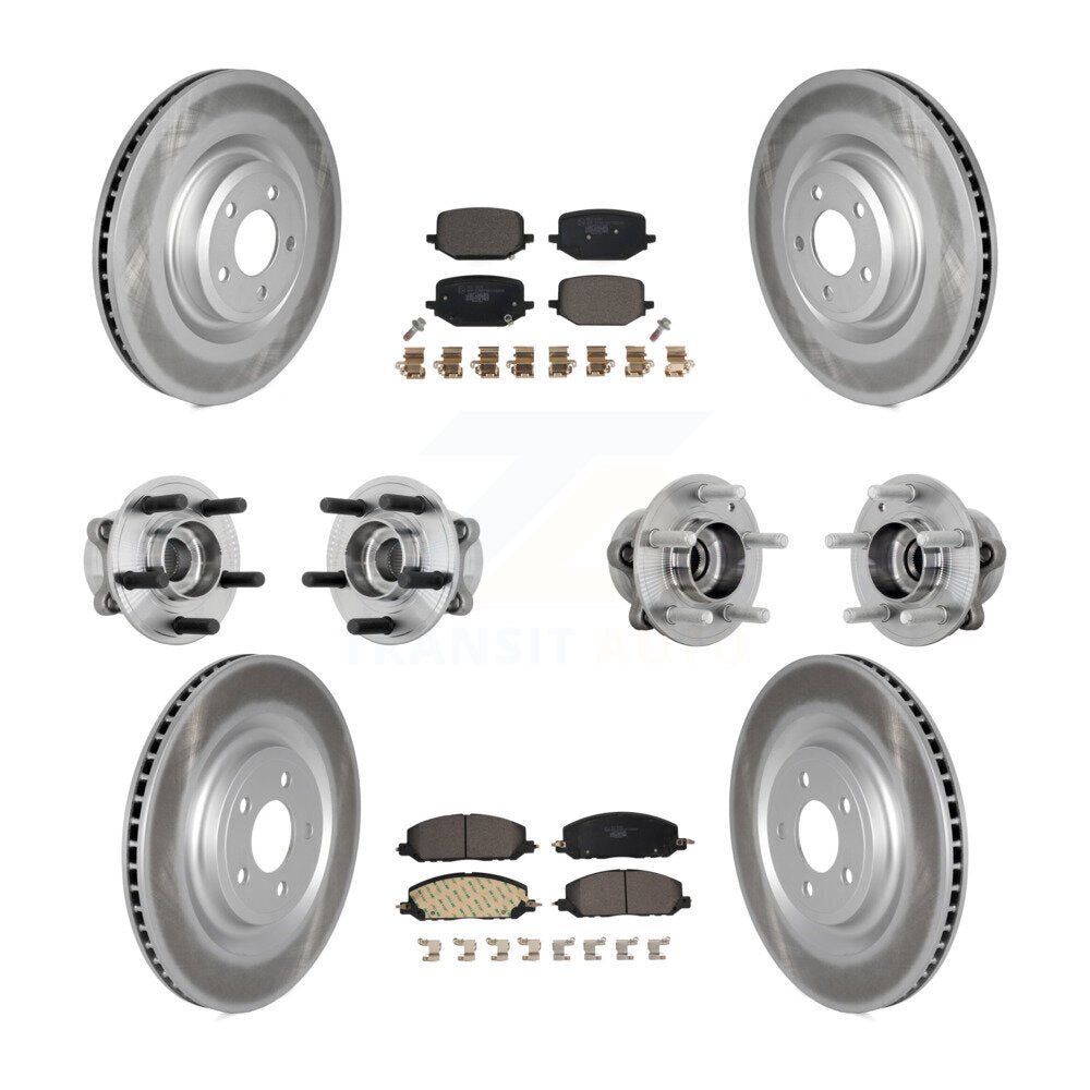 Hub Bearing Coat Brake Rotor Pads Front Rear Kit (10Pc) For Lincoln Aviator Ford