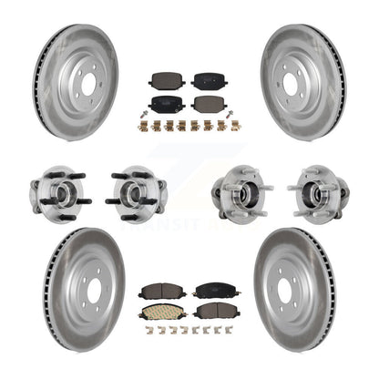 Hub Bearing Coat Brake Rotor Pads Front Rear Kit (10Pc) For Lincoln Aviator Ford
