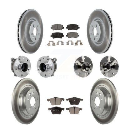 Hub Bearing Coated Disc Brake Rotor Pads Front Rear Kit (10Pc) For Volvo S60 V70