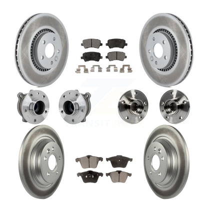 Hub Bearing Coated Disc Brake Rotor Pads Front Rear Kit (10Pc) For Volvo S60 V70