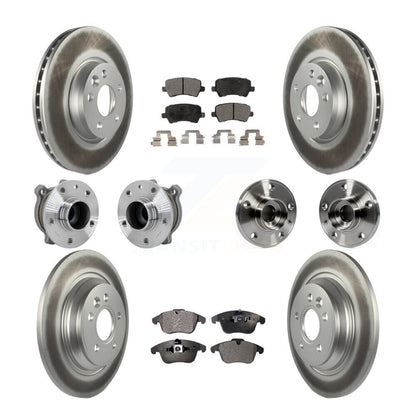 Hub Bearing Coated Brake Rotor Pad Front Rear Kit (10Pc) For 13-14 Volvo S60 FWD