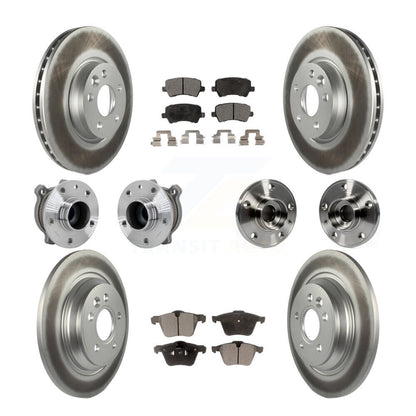 Hub Bearing Coated Disc Brake Rotor And Pads Front Rear Kit (10Pc) For Volvo V70