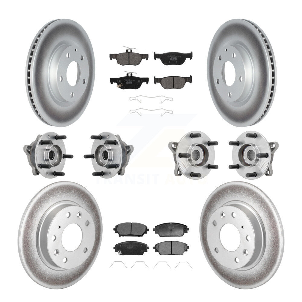 Hub Bearing Coat Brake Rotor Pad Front Rear Kit (10Pc) For 20-22 Mazda CX-30 AWD