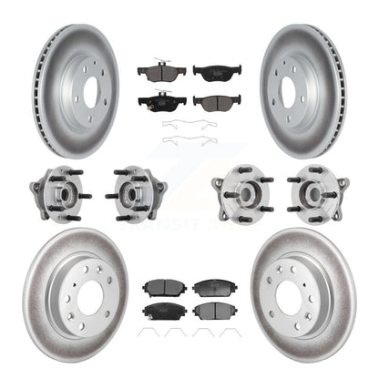 Hub Bearing Coat Brake Rotor Pad Front Rear Kit (10Pc) For 20-22 Mazda CX-30 AWD
