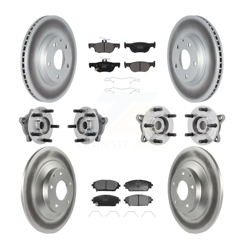 Hub Bearing Coat Brake Rotor Pad Front Rear Kit (10Pc) For 20-22 Mazda CX-30 AWD