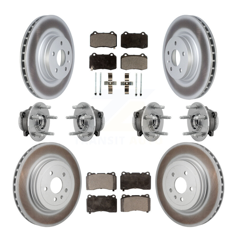Hub Bearings Coated Disc Brake Rotors And Pads Front Rear Kit (10Pc) For Tesla S