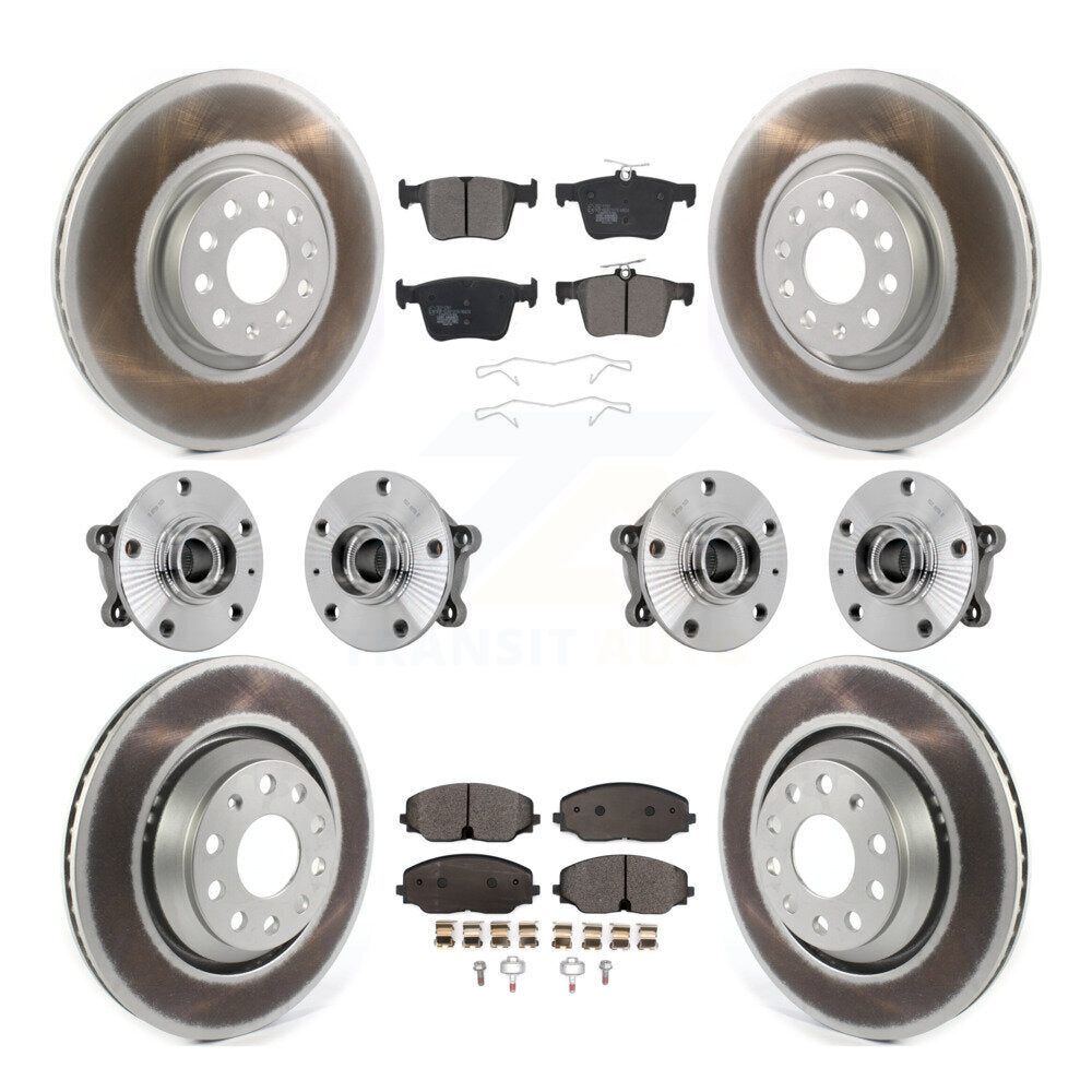 Hub Bearing Coat Brake Rotor Pads Front Rear Kit (10Pc) For Volkswagen Atlas AWD