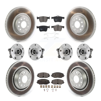 Hub Bearing Coat Brake Rotor Pads Front Rear Kit (10Pc) For Volkswagen Atlas AWD