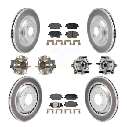 Hub Bearing Coated Brake Rotor Pads Front Rear Kit (10Pc) For Hyundai Veloster N