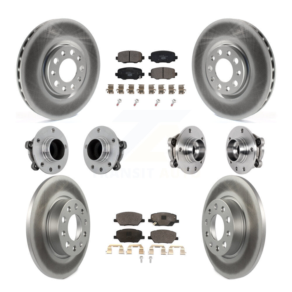 Hub Bearing Coated Brake Rotor Pads Front Rear Kit (10Pc) For Jeep Renegade Fiat
