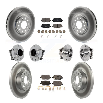 Hub Bearing Coated Brake Rotor Pads Front Rear Kit (10Pc) For Jeep Renegade Fiat