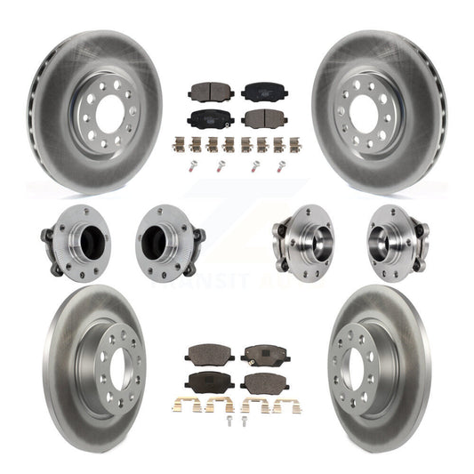 Hub Bearing Coated Brake Rotor Pads Front Rear Kit (10Pc) For Jeep Renegade Fiat