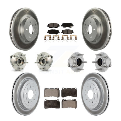 Hub Bearing Coated Disc Brake Rotor & Pad Front Rear Kit (10Pc) For Cadillac ATS