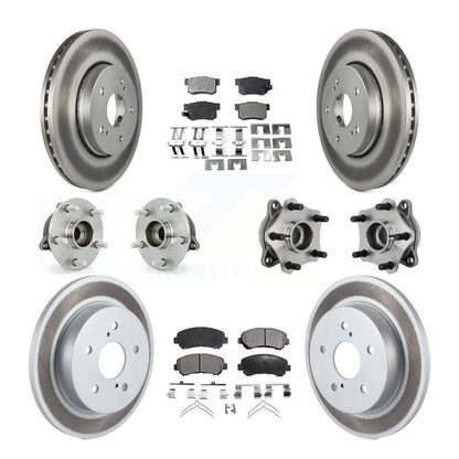 Hub Bearing Coated Brake Rotor Pads Front Rear Kit (10Pc) For Suzuki Kizashi AWD