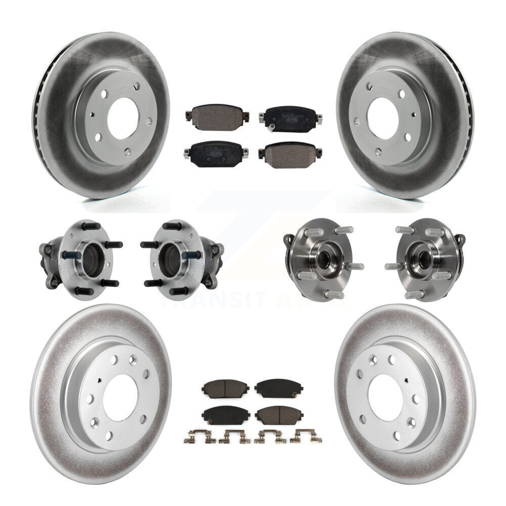 Hub Bearing Coat Brake Rotor Pads Front Rear Kit (10Pc) For 19-21 Mazda CX-3 FWD