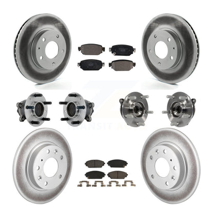 Hub Bearing Coat Brake Rotor Pads Front Rear Kit (10Pc) For 19-21 Mazda CX-3 FWD