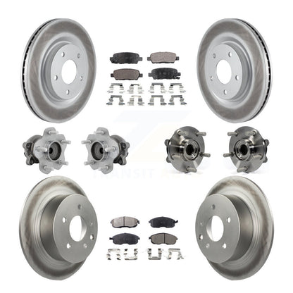 Hub Bearing Coated Disc Brake Rotor & Pads Front Rear Kit (10Pc) For Nissan Juke