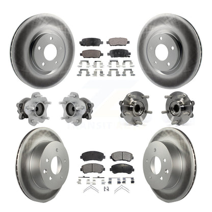 Hub Bearing Coated Disc Brake Rotor & Pads Front Rear Kit (10Pc) For Nissan Juke