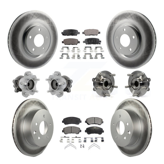 Hub Bearing Coated Disc Brake Rotor & Pads Front Rear Kit (10Pc) For Nissan Juke