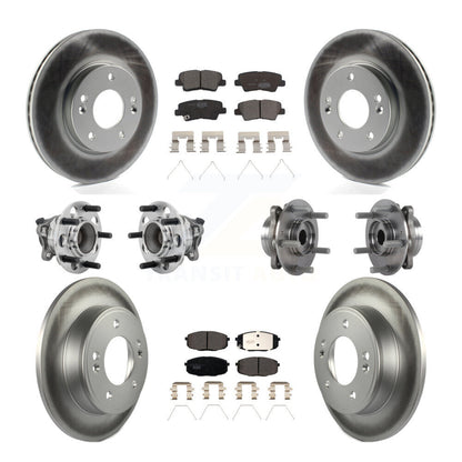 Hub Bearing Coat Brake Rotor Pads Front Rear Kit (10Pc) For Kia Forte Hyundai GT