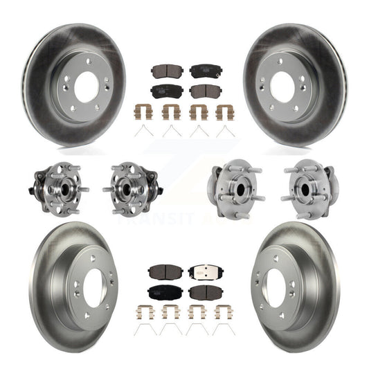 Hub Bearing Coated Disc Brake Rotor & Pad Front Rear Kit (10Pc) For Hyundai Kona