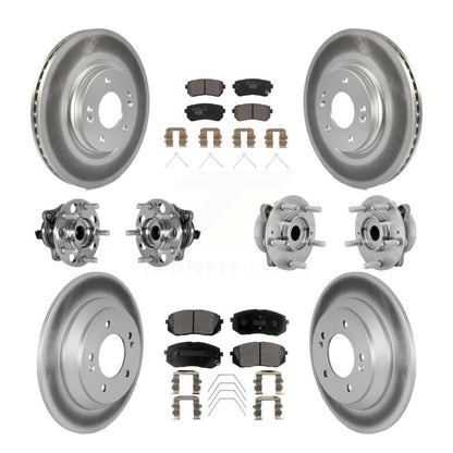 Hub Bearing Coated Disc Brake Rotor & Pad Front Rear Kit (10Pc) For Hyundai Kona