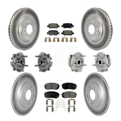 Hub Bearing Coated Disc Brake Rotor And Pad Front Rear Kit (10Pc) For Kia Seltos