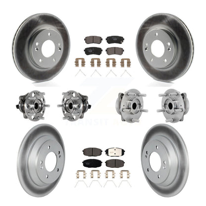 Hub Bearing Coated Disc Brake Rotor & Pad Front Rear Kit (10Pc) For Hyundai Kona