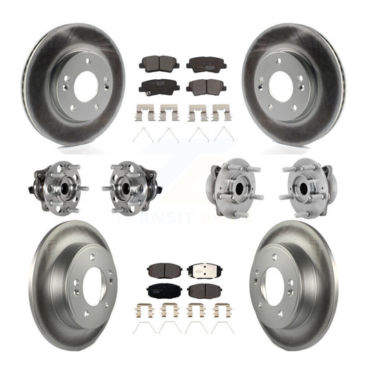 Hub Bearing Coated Disc Brake Rotor & Pad Front Rear Kit (10Pc) For Hyundai Kona