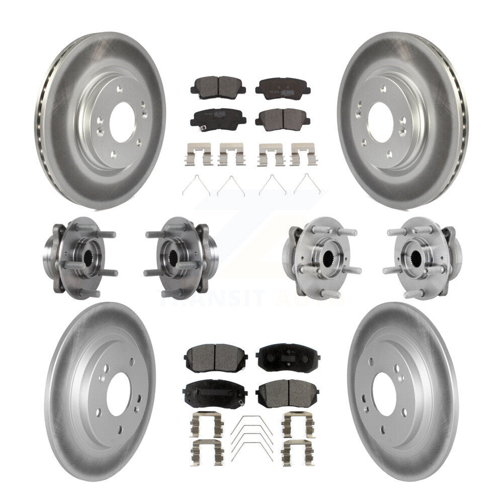 Hub Bearing Coat Brake Rotor Pad Front Rear Kit (10Pc) For 2022 Hyundai Kona AWD