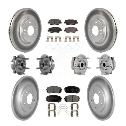 Hub Bearing Coat Brake Rotor Pad Front Rear Kit (10Pc) For 2022 Hyundai Kona AWD
