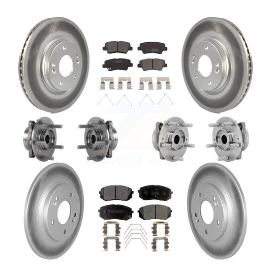 Hub Bearing Coat Brake Rotor Pad Front Rear Kit (10Pc) For 2022 Hyundai Kona AWD