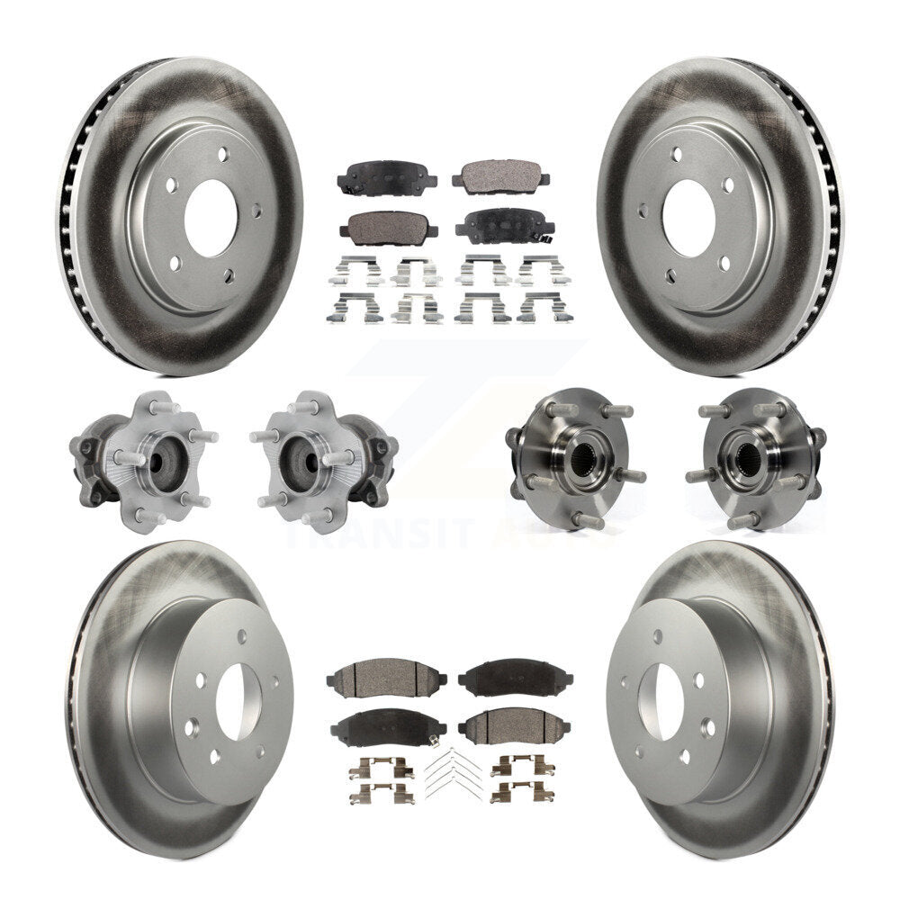 Hub Bearing Coat Brake Rotor Pad Front Rear Kit (10Pc) For 2011-2012 Nissan LEAF
