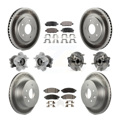 Hub Bearing Coat Brake Rotor Pad Front Rear Kit (10Pc) For 2011-2012 Nissan LEAF