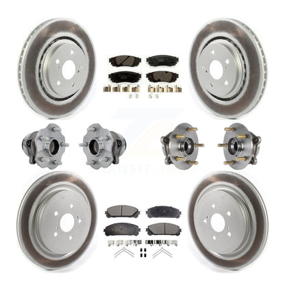 Hub Bearing Coated Brake Rotor Pads Front Rear Kit (10Pc) For Lexus RX350 RX350L