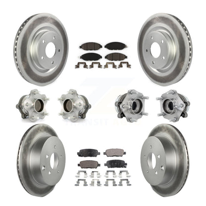 Hub Bearing Coated Brake Rotor & Pad Front Rear Kit (10Pc) For Nissan Murano FWD