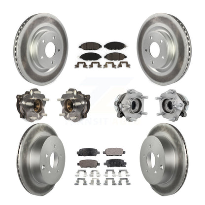Hub Bearing Coated Brake Rotor & Pad Front Rear Kit (10Pc) For Nissan Murano AWD