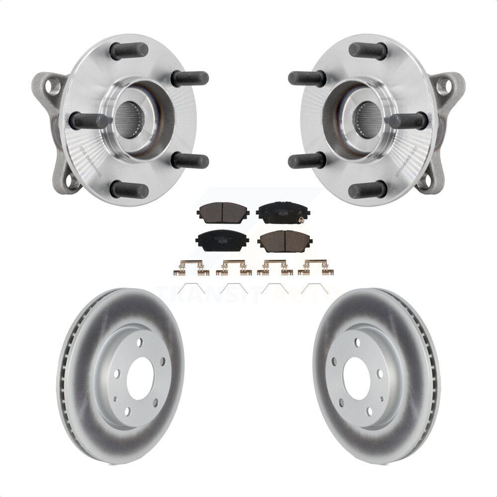 Hub Bearing Assembly Coated Brake Rotor Pads Front Kit For 2021-2022 Mazda 3 FWD
