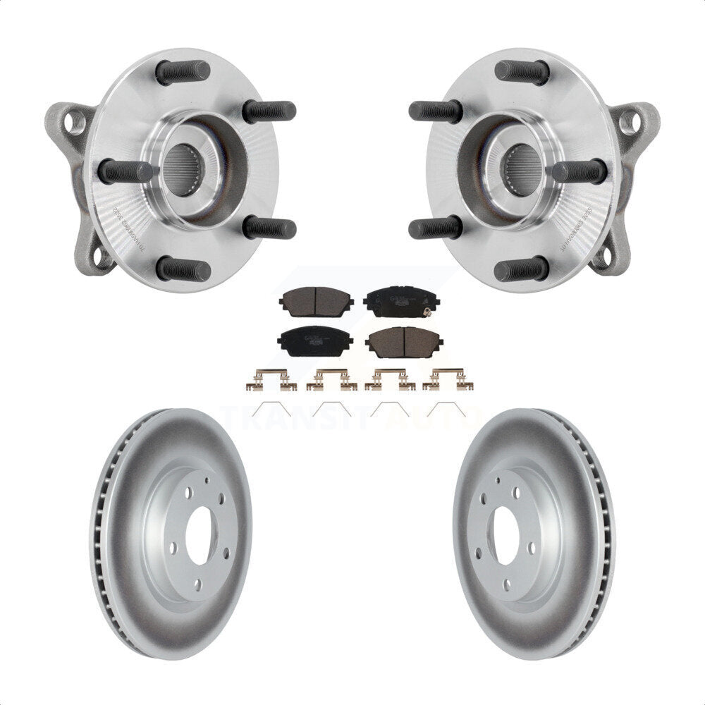 Hub Bearing Assembly Coated Brake Rotor Pads Front Kit For 2021-2022 Mazda 3 AWD