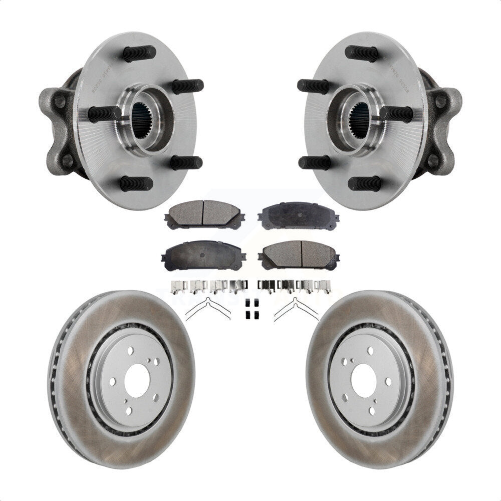 Hub Bearing Assembly Coat Brake Rotor Pads Front Kit For 2021-2023 Toyota Sienna