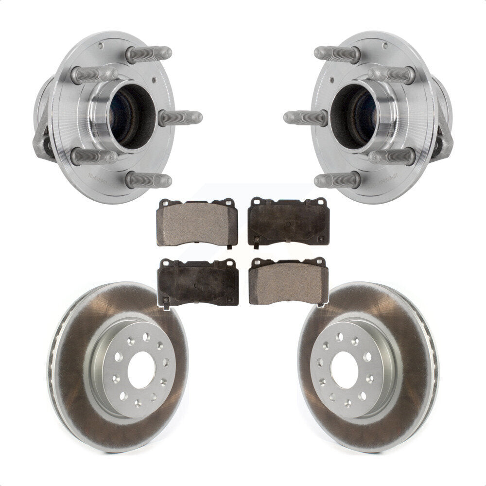Hub Bearing Coat Brake Rotor Pad Front Kit For Chevrolet Camaro Cadillac CTS CT6