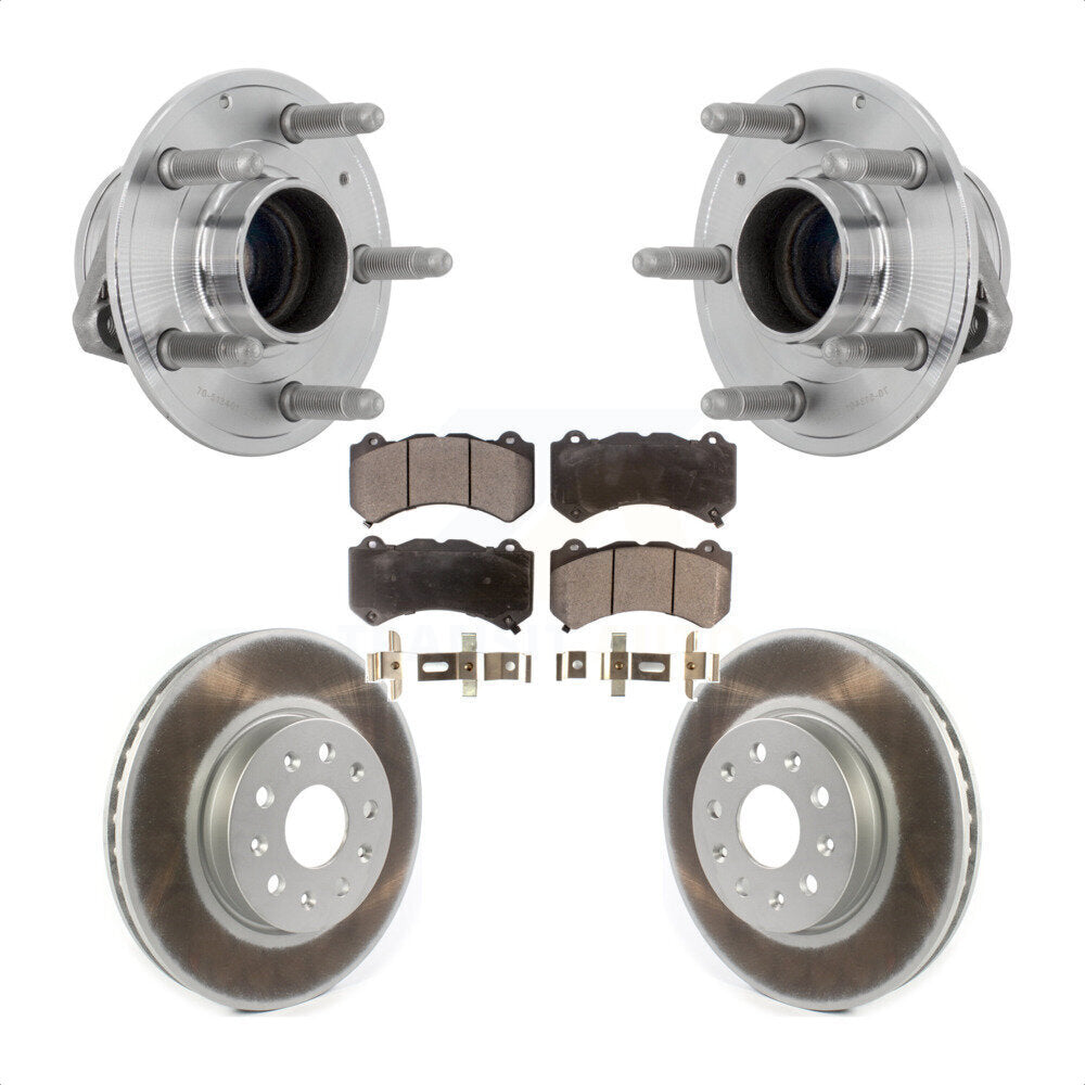 Hub Bearing Assembly Coated Brake Rotor Pad Front Kit For Chevrolet Camaro LT LS