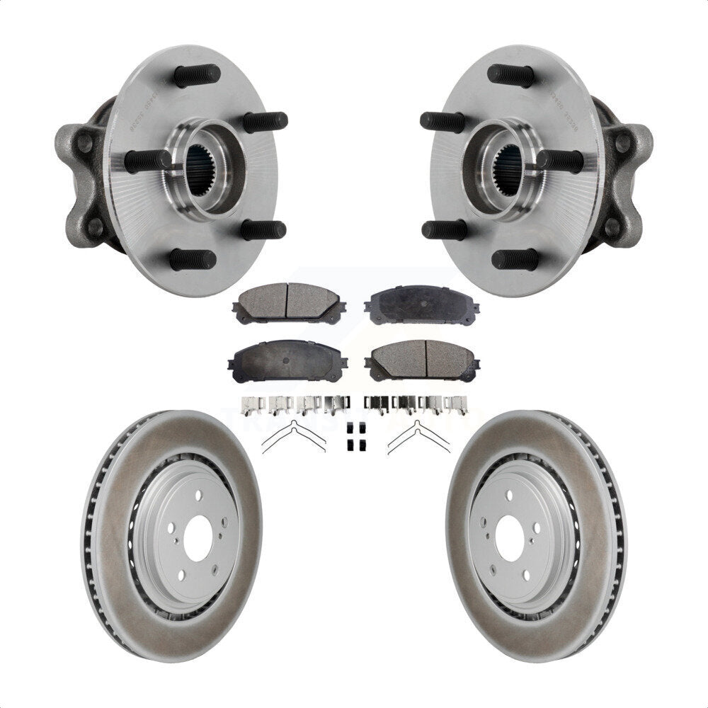 Hub Bearing Coated Brake Rotor And Pad Front Kit For 2020-2022 Toyota Highlander