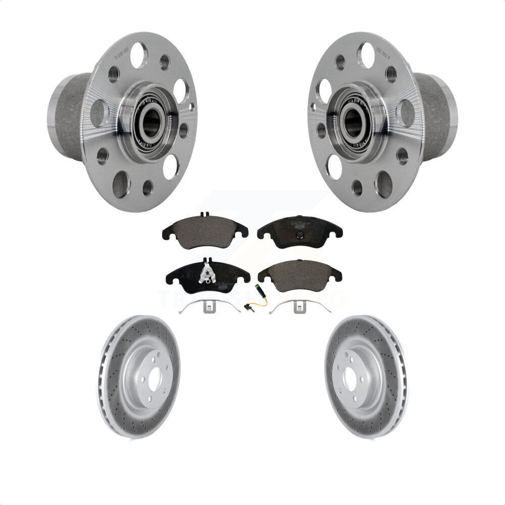 Hub Bearing Assembly Coat Brake Rotor Pads Front Kit For Mercedes-Benz C250 E550