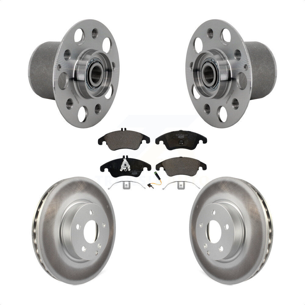 Hub Bearing Coated Brake Rotor & Pads Front Kit For Mercedes-Benz E350 E400 E250