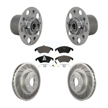 Hub Bearing Coated Brake Rotor & Pads Front Kit For Mercedes-Benz E350 E400 E250