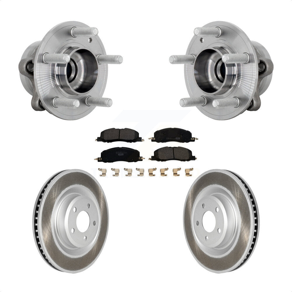 Hub Bearing Coat Brake Rotor Pad Front Kit For Ford Explorer Lincoln Aviator AWD