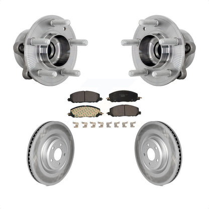 Hub Bearing Coated Brake Rotor & Pad Front Kit For Ford Explorer Lincoln Aviator